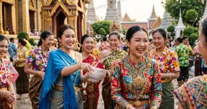 Traditional Dresses in Songkran Festival